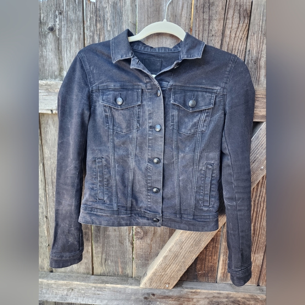 Articles of Society Juniors Black Denim Jacket Size S